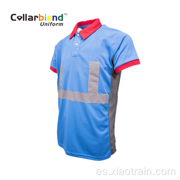 Camiseta de trabajo azul con cinta reflectante